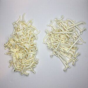 ~94 White Plastic Peg Board Hooks 59 2" & 35 4" Garage Home Storage Organization